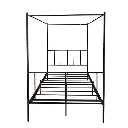 Beautiplove Full Size Metal Four Post Canopy Bed Frame With Headboard And Footboardheavy Duty Platform Mattress Foundationblack 0 3