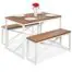 Best-Choice-Products-455in-3-Piece-Bench-Style-Dining-Table-Furniture-Set-4-Person-Space-Saving-Dinette-for-Kitchen-Dining-Room-w-2-Benches-Table-BrownWhite-0