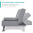 Best-Choice-Products-Linen-Upholstered-Modern-Convertible-Folding-Futon-Sofa-Bed-for-Compact-Living-Space-Apartment-Dorm-Bonus-Room-wRemovable-Armrests-Metal-Legs-2-Cupholders-Gray-0-0