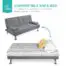 Best-Choice-Products-Linen-Upholstered-Modern-Convertible-Folding-Futon-Sofa-Bed-for-Compact-Living-Space-Apartment-Dorm-Bonus-Room-wRemovable-Armrests-Metal-Legs-2-Cupholders-Gray-0-2