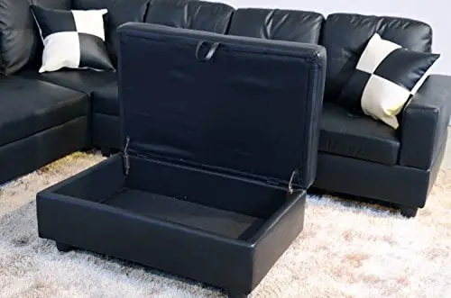Beverly Fine Funiture Sectional Sofa Set 91A Black 0 2