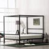 Bonnlo Canopy Bed Frame Black Queen Size 0