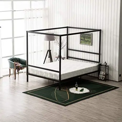 Bonnlo-Canopy-Bed-Frame-Black-Queen-Size-0-2