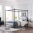 Christopher-Knight-Home-Asa-Queen-Size-Iron-Canopy-Bed-Frame-with-Upholstered-Studded-Headboard-Gray-and-Flat-Black-0-0