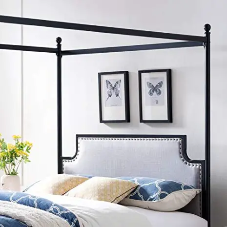 Christopher-Knight-Home-Asa-Queen-Size-Iron-Canopy-Bed-Frame-with-Upholstered-Studded-Headboard-Gray-and-Flat-Black-0-4