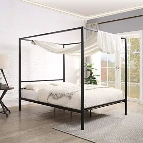 DG-Casa-Charles-4-Corner-Post-Canopy-Platform-Bed-Frame-Queen-Size-in-Black-Metal-with-Improved-Packaging-0-2