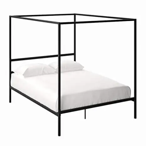 DG-Casa-Charles-4-Corner-Post-Canopy-Platform-Bed-Frame-Queen-Size-in-Black-Metal-with-Improved-Packaging-0-3