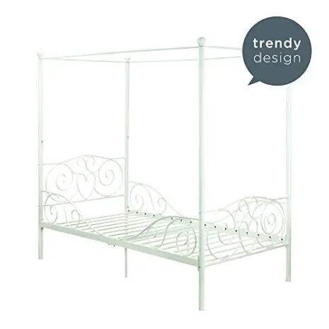 DHP-Metal-Canopy-Bed-with-Sturdy-Bed-Frame-Twin-Size-White-0-2
