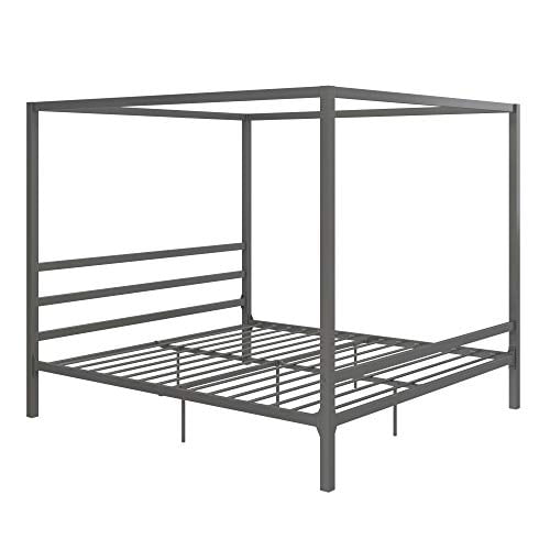 Dhp Modern Canopy Bed With Built In Headboard King Size Gray 0 1
