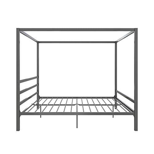 Dhp Modern Canopy Bed With Built In Headboard King Size Gray 0 2