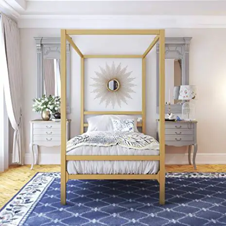 DHP-Modern-Canopy-Bed-with-Built-in-Headboard-Twin-Size-Gold-0-0