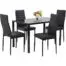 Dining-Table-Set-Dining-Room-Table-Set-5-Piece-Kitchen-Dining-Table-Set-with-4-Faux-Leather-Metal-Frame-Chairs-Rectangular-Modern-for-Small-Spaces-wGlass-Tabletop-Kitchen-Table-and-Chairs-0