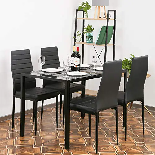 Dining Table Set Dining Room Table Set Dinner Table Dinette Sets For Small Spaces Dinning Table With Chairs Set Of 4 Kitchen Dining Table Set For Breakroom Home Furniture Rectangular Modern Leisure 0 0
