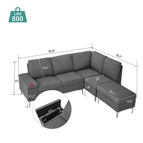 Esright-Right-Facing-Sectional-Sofa-with-Ottoman-Convertible-Sectional-Sofa-with-Armrest-Storage-Sectional-Sofa-Corner-Couches-for-Living-Room-Apartment-Right-Chaise-Gray-Fabric-0-0