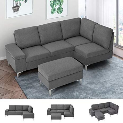 Esright-Right-Facing-Sectional-Sofa-with-Ottoman-Convertible-Sectional-Sofa-with-Armrest-Storage-Sectional-Sofa-Corner-Couches-for-Living-Room-Apartment-Right-Chaise-Gray-Fabric-0