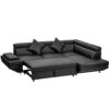 Fdw Sofa Sectional Sofa Bed Futon Sofa Bed Sofa For Living Room Couches And Sofas Sleeper Sofa Pu Leather Sofa Set Corner Modern Queen 2 Piece Contemporary Upholsteredblack 0