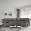 Hommoo Recliner Sofa Set Pu Leather Sofa And Couch Corner Sectional Sofa With Cup Holder Manual Reclining Chair Power Motion Sofa For Living Room Pu Grey 0