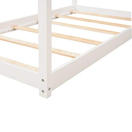 House-Bed-Twin-Size-Kids-Bed-Frame-with-Roof-No-Box-Spring-Needed-White-no-Trundle-0-3