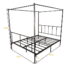 JURMERRY-Canopy-Bed-Frame-Metal-Platform-Mattress-Foundation-Box-Spring-Replacement-Easy-AssembleQueen-Black-0-3
