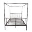 JURMERRY-Canopy-Bed-Frame-Metal-Platform-Mattress-Foundation-Box-Spring-Replacement-Easy-AssembleQueen-Black-0-4