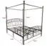 JURMERRY-Metal-Canopy-Bed-Frame-with-Ornate-European-Style-Headboard-Footboard-Sturdy-Steel-Easy-DIY-Assembly-Queen-Black-0-0