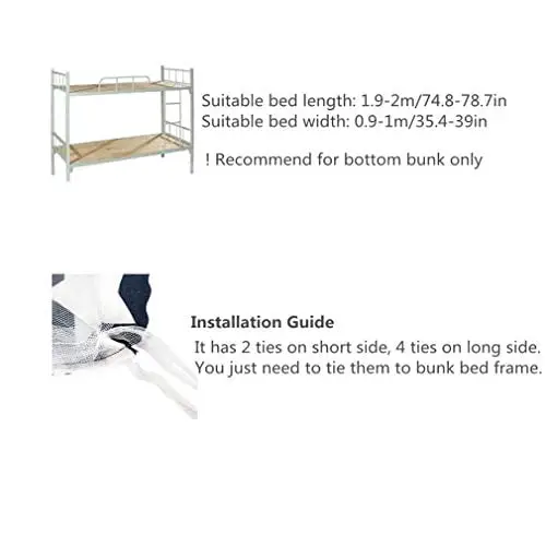 Kennedy Bottom Bunk Bed Canopy Mosquito Net Students Dormitory Single Bed Blackout Drapery 2 In 1 Stylecolor 1 0 5