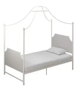 Little Seeds Monarch Hill Clementine Canopy Bed Twin Size Framewhite 0