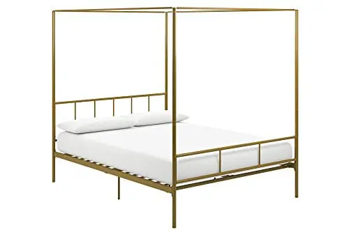Novogratz Marion Canopy Bed Frame Gold Full 0 1