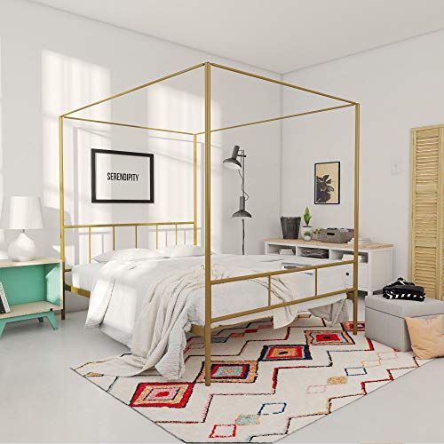 Novogratz Marion Canopy Bed Frame Gold Full 0