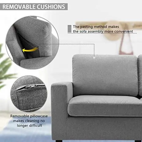 Pukami-Convertible-Sectional-Tiny-Sofa-Couch-for-Living-Room-Reversible-Chaise-with-Modern-Linen-Fabric-L-Shaped-3-seat-Sofa-Couch-with-Ottoman-for-Small-Space-ApartmentDormJuvenile-Light-Gray-0-3