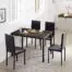 Recaceik-5-Piece-Kitchen-Table-Faux-Marble-Dining-Set-for-4-with-Chairs-for-Small-Spaces-Living-Room-Home-Furniture-Black-0-1