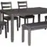 Signature-Design-by-Ashley-Bridson-Dining-Room-Table-and-Chairs-with-Bench-Set-of-6-Gray-0
