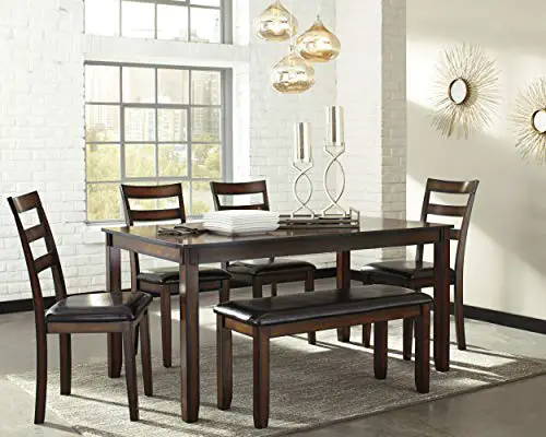 Signature Design By Ashley Coviar Dining Room Table And Chairs With Bench Set Of 6 0 1