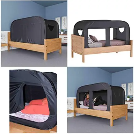 Skywin-Bed-Tent-Pop-Up-Privacy-Tent-for-Twin-Bed-and-Bunk-Beds-Easy-to-Set-Up-and-Take-Down-Bunk-Bed-Tent-Dim-Interior-Helps-You-Sleep-Soundly-Great-for-Shared-Rooms-Black-Twin-0-2