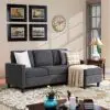Walsunny Convertible Sectional Sofa Couch With Reversible Chaise L Shaped Couch With Modern Linen Fabric For Small Space Dark Grey 0