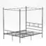 WeeHom-Full-Size-Canopy-Bed-Frame-Metal-Platform-Bed-4-Posters-Sturdy-Steel-Mattress-Foundation-with-Headboard-and-Footboard-European-Style-No-Box-Spring-NeededBlack-0-3