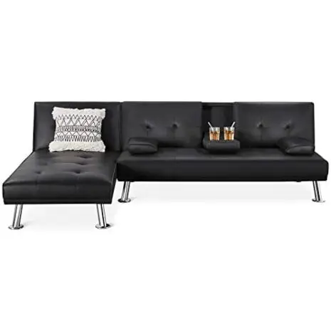 YAHEETECH-Faux-Leather-Sectional-Sofa-Couch-Sectional-Living-Room-Furniture-Set-Convertible-Futon-Sofa-Beds-with-Chaise-Lounge-Black-0-0