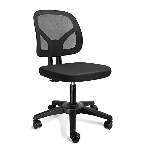 KOLLIEE Armless Office Chair Mesh Ergonomic Small Desk Chair Armless Adjustable Swivel Black Computer Task Chair No…
