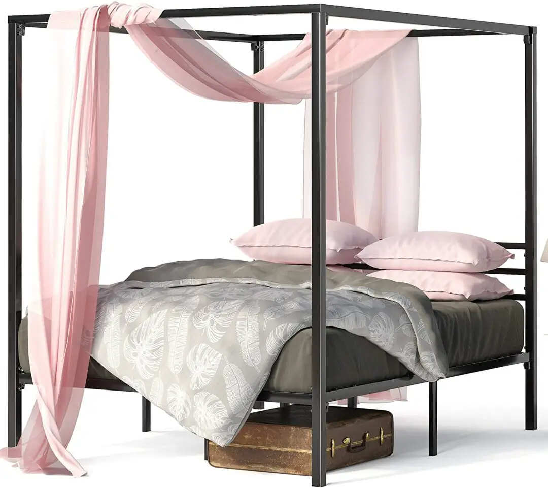 Zinus Patricia Black Metal Canopy Platform Bed Frame