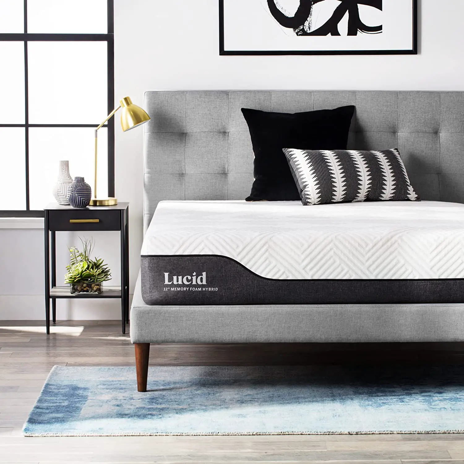Lucid 12 Inch Hybrid Mattress – Bamboo Charcoal And Aloe Vera Infused