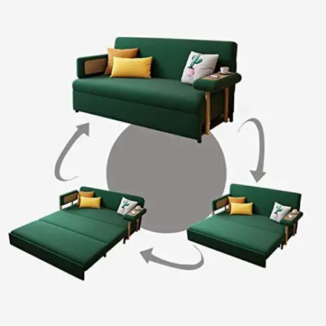 2-in-1-Folding-Sofa-Couch-BedLoveseat-Sleeper-Sofa-Convertible-BedPull-Out-Futon-CouchFabric-Padded-Sofabed-3-Inclining-Positions-Sofa-Settee-with-ArmrestsSofa-Furniture-Living-RoomGreen196M-0-0