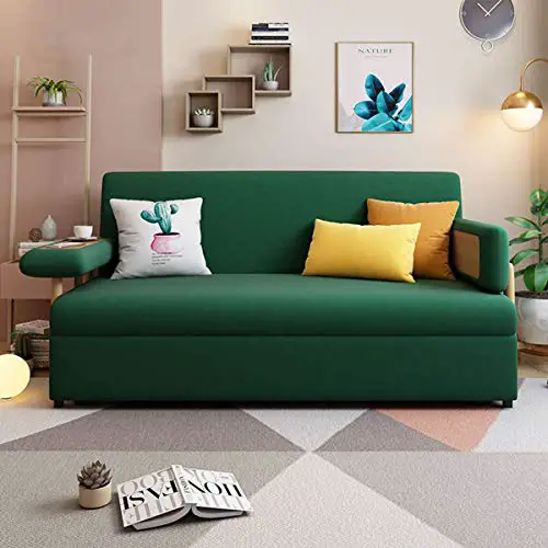 2 In 1 Folding Sofa Couch Bedloveseat Sleeper Sofa Convertible Bedpull Out Futon Couchfabric Padded Sofabed 3 Inclining Positions Sofa Settee With Armrestssofa Furniture Living Roomgreen196M 0 4
