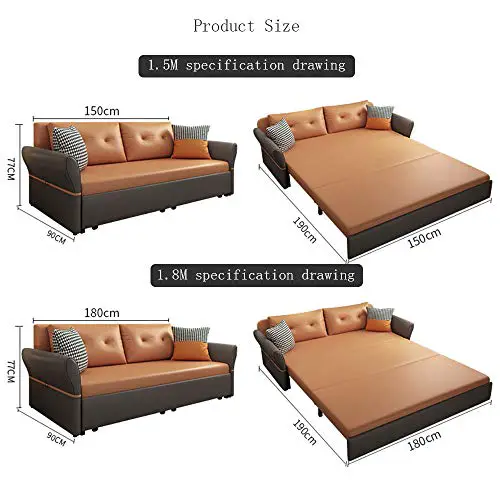 Luxury Sofa Bed Loveseat Sleeper Pull Out Futon Couchmultifunctional Solid Wood Folding Sofa Furniture With Storageergonomic Design Seat Cushion For Living Room Apartment18M 0 1
