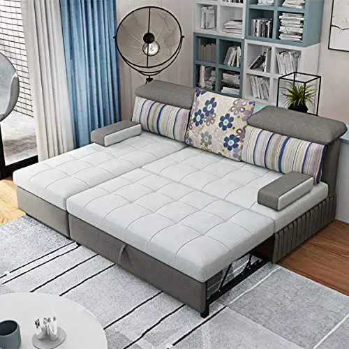 Snd A Couches For Living Room Pull Out Folding Sofa Bed Multifunctional Corner Storage Sofa Bedeasily Assemble Couch Couch Beds For Bedrooms Villa Furnituregray 0 1