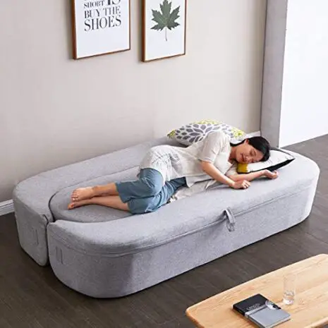 SND-A-Creative-Folding-Lazy-SofaModern-Living-Room-FurnitureMultifunction-Fabric-Futon-Couches-Loveseat-Sleeper-Pull-Out-Couch-Sofa-Convertible-Bed-Comfortable-CushionWashable-0-1