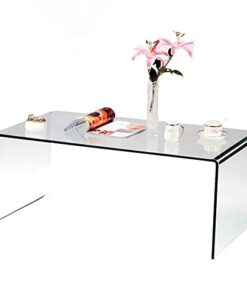 Glass Coffee Table Modern Tempered Clear Coffee Tables Decor For Living Room Easy To Clean And Safe Rounded Edges Medium 393 X 196 X 1378 0