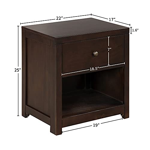 Linchun Classic Rich Brown 3 Pieces King Bedroom Set King Bed Nightstand2 0 4