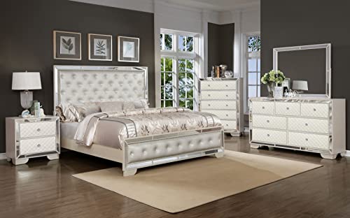 Lazyspace-5-Piece-Mirror-Bedroom-Set-Luxury-Beige-5-Pc-King-Bedroom-Set-with-Upholstered-Headboard-King-Bed-2-Nightstand-Dresser-Mirror-Contemporary-Chic-Styling-Bedroom-Sets-0