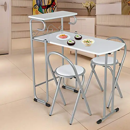 Pwshymi Dining Table Round Corners Table Chairs Set Steel For Kitchen Use 0 4