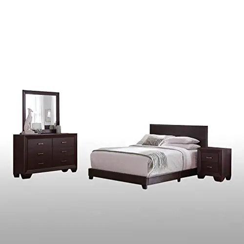 Simple Relax 4 Piece Cal King Size Bedroom Set Brown And Dark Cocoa 0 0